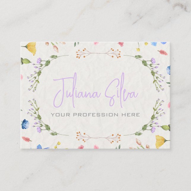 Tarjeta De Visita Acuarela De Flor De Marfil (Anverso)