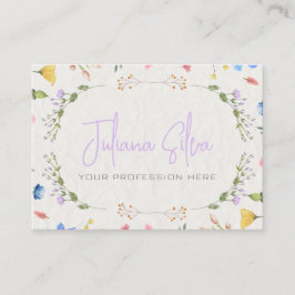 Tarjeta De Visita Acuarela de flores de marfil con QR