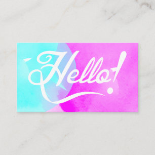 Tarjeta De Visita Acuarela de hola elegante