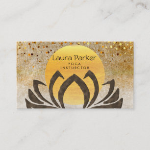 Tarjeta De Visita Acuarela de la flor de Lotus del instructor de la