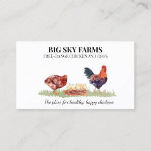 Tarjeta De Visita Acuarela de la granja de huevos de pollo