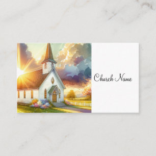 Tarjeta De Visita Acuarela de la Iglesia Blanca del País