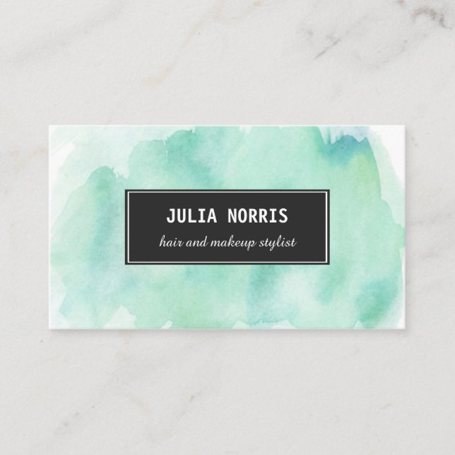 Tarjeta De Visita Acuarela de la menta (Anverso)