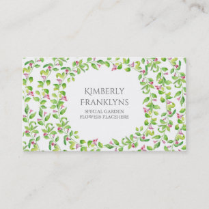 Tarjeta De Visita Acuarela de las floraciones de la vid del jardín