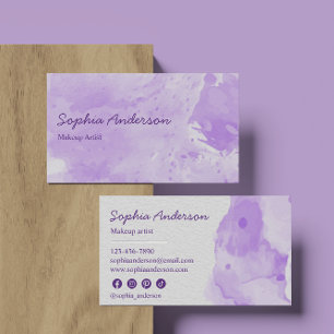 Tarjeta De Visita Acuarela de lavanda Minimalista con guión elegante