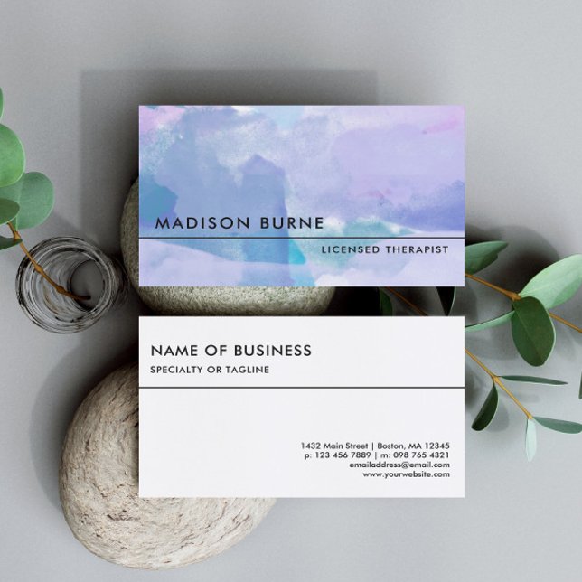 Tarjeta De Visita Acuarela de lavanda tranquila (Subido por el creador)