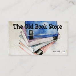 Tarjeta De Visita Acuarela de libros, coloridas coberturas de libros