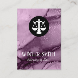 Tarjeta De Visita Acuarela de mármol violeta de la abogacía