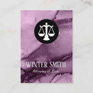 Tarjeta De Visita Acuarela de mármol violeta de la abogacía