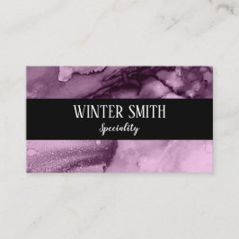 Tarjeta De Visita Acuarela de mármol violeta elegante