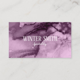 Tarjeta De Visita Acuarela de mármol violeta elegante