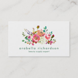 Tarjeta De Visita Acuarela de moda floral