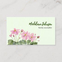 Tarjeta De Visita Acuarela de negocios Anema japonés suave rosa