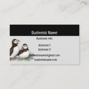 Tarjeta De Visita Acuarela de Puffin BirdNature Vida silvestre