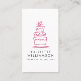 Tarjeta De Visita Acuarela de tarta de Boda dibujada a mano