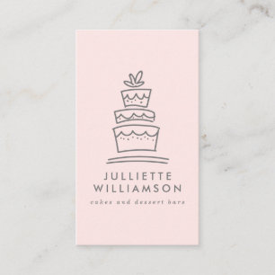 Tarjeta De Visita Acuarela de tarta de Boda dibujada a mano
