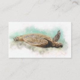 Tarjeta De Visita Acuarela de tortuga marina hawaiana