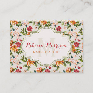 Tarjeta De Visita Acuarela del Victorian del vintage del monograma