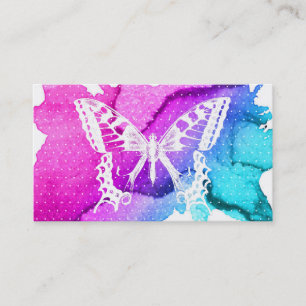 Tarjeta De Visita Acuarela elegante de la mariposa del artista de