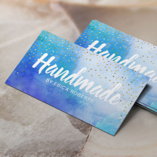 Tarjeta De Visita Acuarela elegante del regalo del confeti hecho a