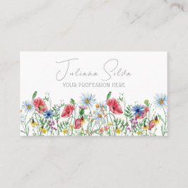 Tarjeta De Visita Acuarela Elegante Floral Ilustrativa