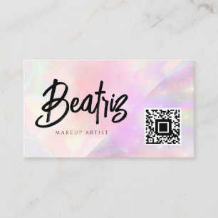 Tarjeta De Visita Acuarela elegante rosa femenino femenino holográfi