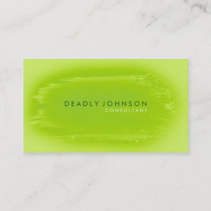 Tarjeta De Visita Acuarela Elegante Splatt Naturaleza Verde