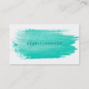 Tarjeta De Visita Acuarela Elegante Splatt Naturaleza Verde