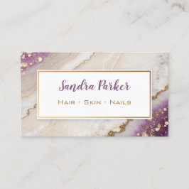 Tarjeta De Visita acuarela elegante y Relieve metalizado de oro fals