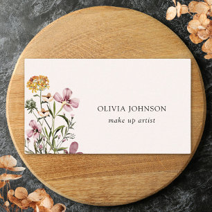 Tarjeta de visita acuarela Flora silvestre Bouquet