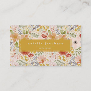 Tarjeta de visita acuarela Floral