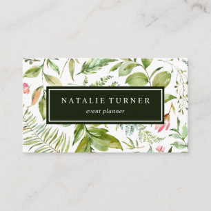 Tarjeta De Visita Acuarela floral botánica
