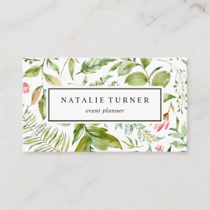 Tarjeta De Visita Acuarela floral botánica
