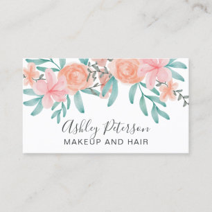 Tarjeta De Visita Acuarela floral de moda de manantial