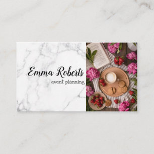 Tarjeta De Visita Acuarela Floral Elegante Rosa Flor de Cerezo