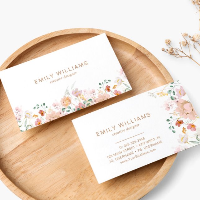 Tarjeta de visita acuarela Floral Floral (Subido por el creador)