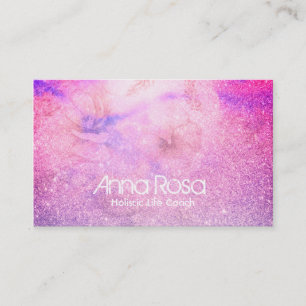 Tarjeta De Visita *~* Acuarela Floral Púrpura Azul Rosa