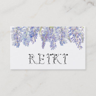 Tarjeta De Visita Acuarela floral REIKI de la flor de las glicinias