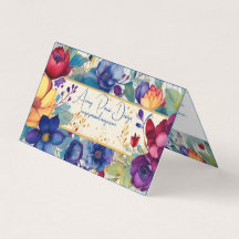 Acuarela floral vintage doblada