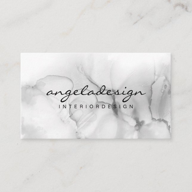 Tarjeta De Visita Acuarela gris negro blanco (Anverso)