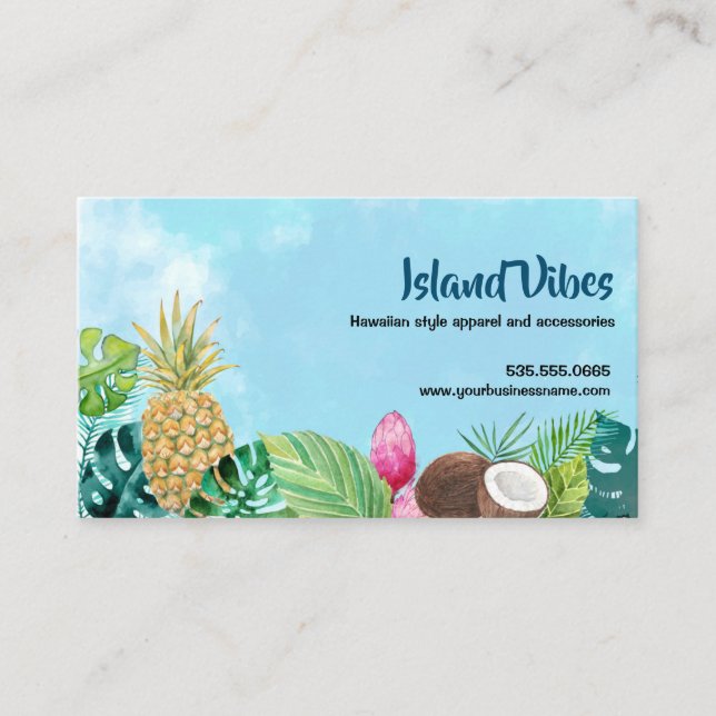 Tarjeta De Visita Acuarela hawaiana de Aloha (Anverso)