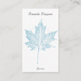 Tarjeta De Visita Acuarela, hoja de arce, flor de florista