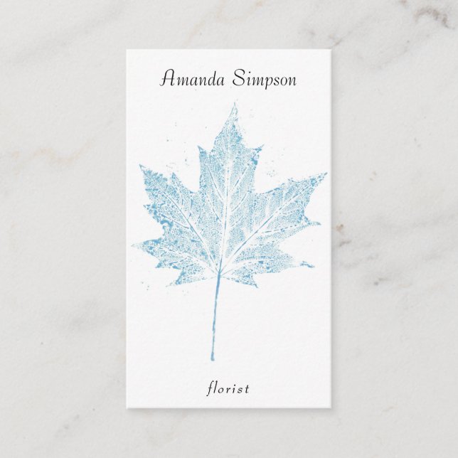 Tarjeta De Visita Acuarela, hoja de arce, florida (Anverso)