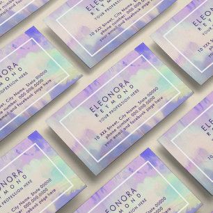 Tarjeta De Visita Acuarela Lilac Blue Ombre Elegante