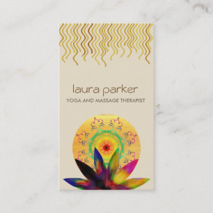Tarjeta De Visita Acuarela Logotipo de Flor Lotus Salud de la curaci
