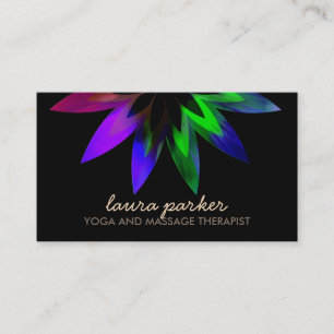 Tarjeta De Visita Acuarela Logotipo de Flor Lotus Salud de la curaci