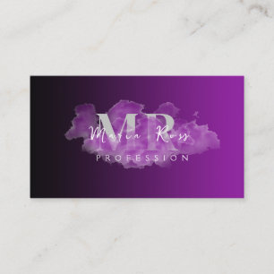 Tarjeta De Visita Acuarela Logotipo púrpura Rosa Humo púrpura dorado