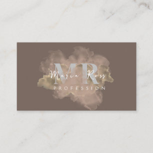 Tarjeta De Visita Acuarela Logotipo púrpura Rosa Humo púrpura dorado