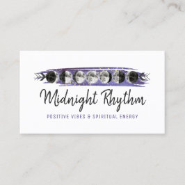 Tarjeta De Visita Acuarela Luna Ciclo Lunar Noche Cielo Energía Bási