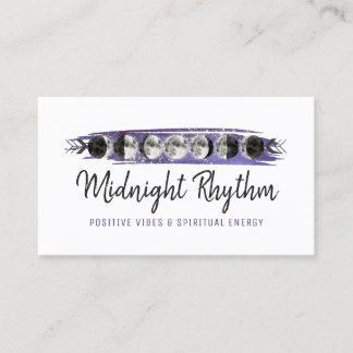 Tarjeta De Visita Acuarela Luna Ciclo Lunar Noche Cielo Energía Bási